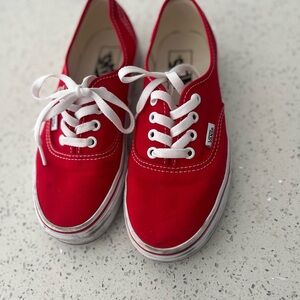 Vans authentic red sneakers size 6.5 women 5 men